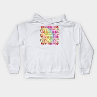 Pattern. Roses, Rainbow and Gold Horseshoes Kids Hoodie